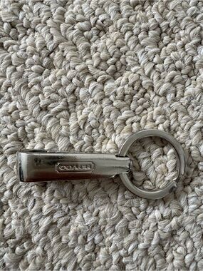 Coach Metallic Silver Key Fob Ring